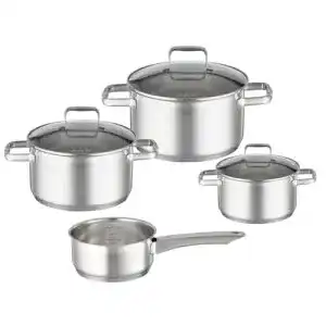 Rösle Charm Topf-Set 4-teilig aus Edelstahl mit Glasdeckel