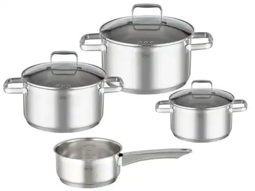 Rösle Charm Topf-Set 4-teilig aus Edelstahl mit Glasdeckel