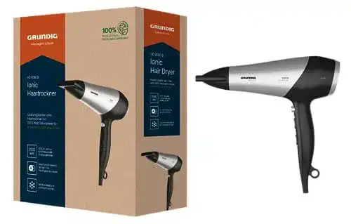 Grundig HD 6080 B Haartrockner 2200 W mit Ionenfunktion und Diffusor