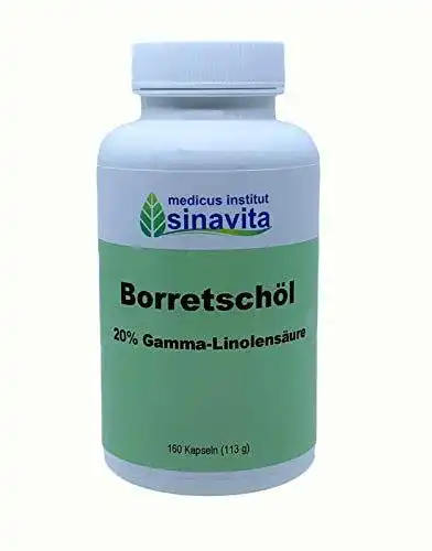 Borretschöl Kapseln von Medicus Institut Sinavita – 20% Gamma-Linolensäure, 160 Kapseln