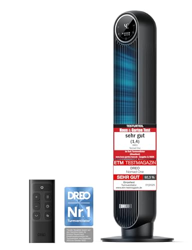 Dreo Turmventilator mit 20 dB Geräuschpegel und 10 m Wurfweite