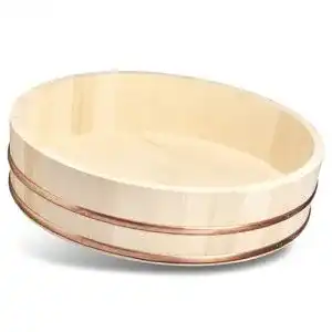 Hangiri Holzschüssel für die Sushi Zubereitung (Durchmesser 48 cm)