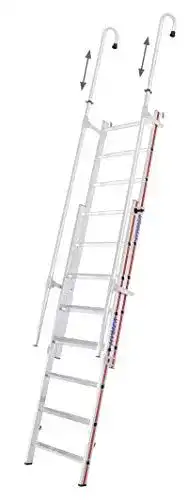 Hymer 609204 Bibliotheksleiter Einhänge-Schiebeleiter mit 2×8 Sprossen