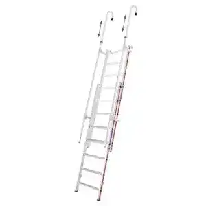 Hymer 609204 Bibliotheksleiter Einhänge-Schiebeleiter mit 2×8 Sprossen