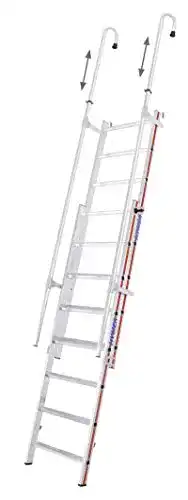 Hymer 609204 Bibliotheksleiter Einhänge-Schiebeleiter mit 2×8 Sprossen