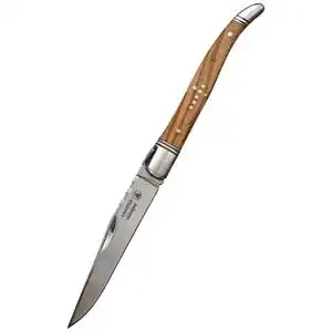 Laguiole Taschenmesser mit Olivenholzgriff und Lederetui
