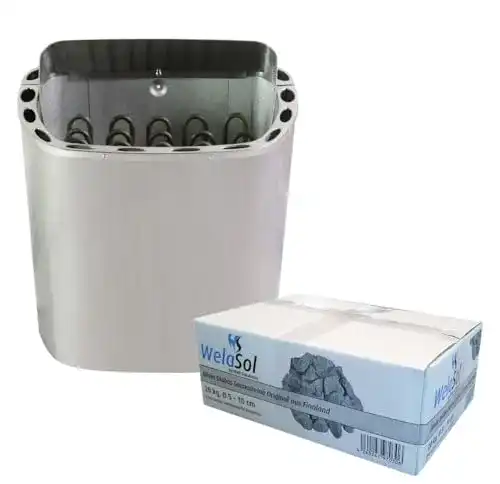Saunaofen 6 kW Welasol Edelstahl für finnische Saunen von 6-8 m³