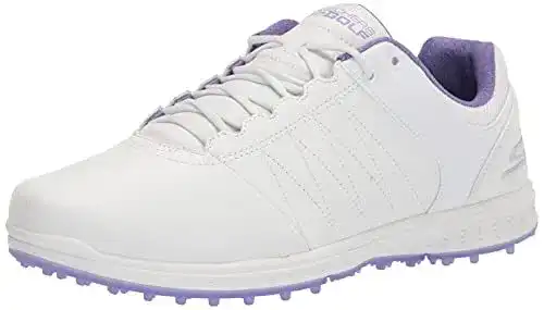 Golfschuh für Damen von Skechers – Go Golf Pivot Spikeless in Weiß und Violett