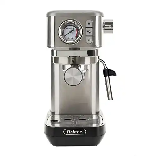 Ariete Espresso Slim Metal 1381 Kaffeemaschine mit Manometer und 15 Bar