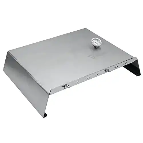 Pizzaaufsatz für Gasgrills von Bbq-Toro aus Edelstahl, verstellbar