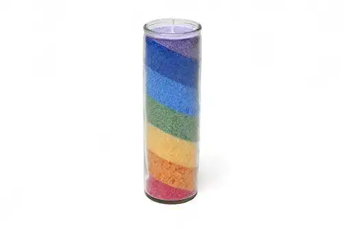 Stearin-Kerzen von Find Something Different im Regenbogen Chakra Design