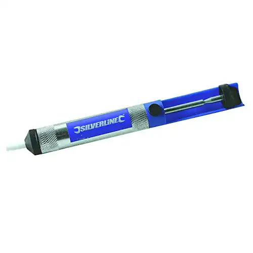 Entlötpumpe Silverline 633609 aus Metall, 185 mm