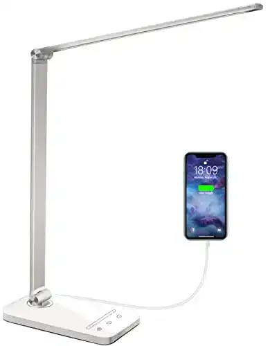 Ikea Whicow LED Schreibtischlampe mit USB-Anschluss und dimmbaren Lichtfarben