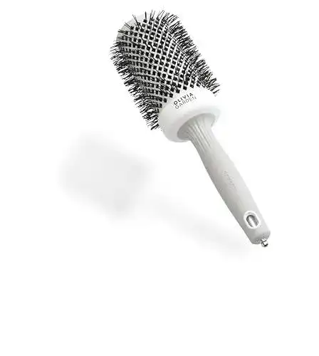 Keramik Rundbürste Olivia Garden Expert Blowout Shine in Weiß und Grau