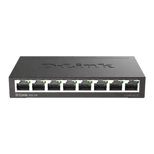 D-Link DGS-108 8-Port Gigabit Switch mit Non-Blocking-Architektur