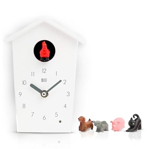 Kuckucksuhr Kookoo AnimalHouse Weiß mit Tierfiguren