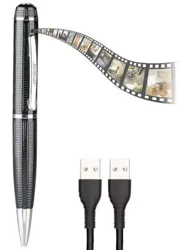 Kugelschreiber Kamera von Somikon mit Full-HD-Funktionalität
