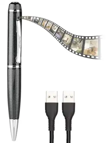 Kugelschreiber Kamera von Somikon mit Full-HD-Funktionalität