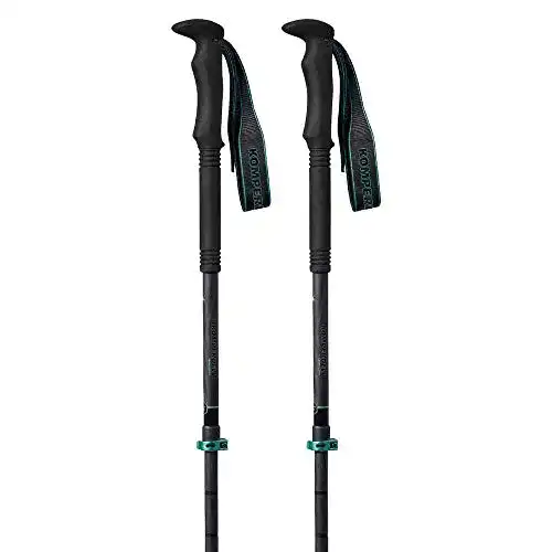Komperdell Wanderstöcke Carbon C3 Pro Compact Schwarz-Mint, 90-120 cm