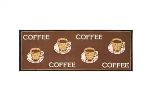 Küchenläufer Andiamo Coffee Kurzflor Teppich für die Küche 67 x 180 cm