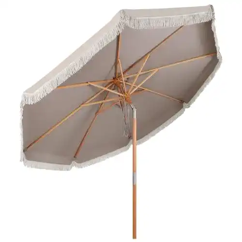 Sekey Sonnenschirm mit Quasten 300 cm für Garten und Terrasse