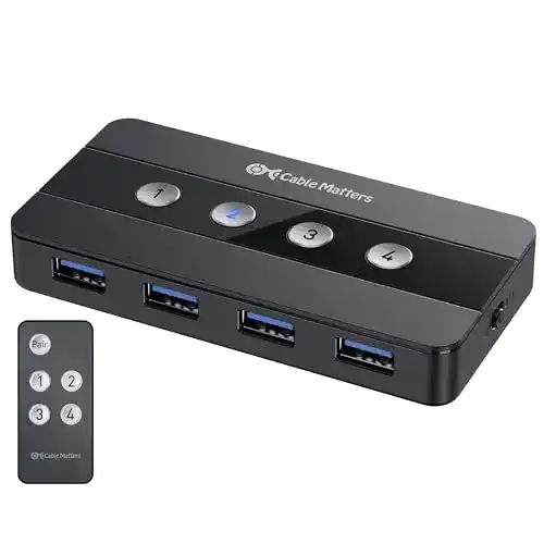 USB KVM Switch mit 4 Ports für USB 3.0 Peripheriegeräte