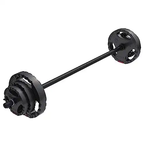 Langhantelset GORILLA SPORTS 20 kg mit Hantelscheiben und Zubehör