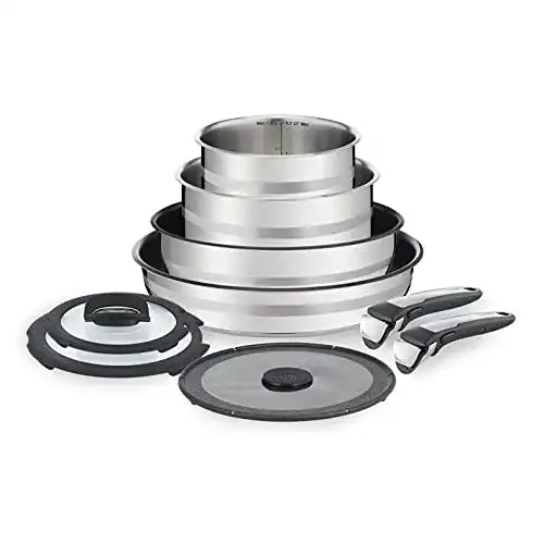 Tefal Ingenio Töpfe von Jamie Oliver 9-teiliges Set aus Edelstahl