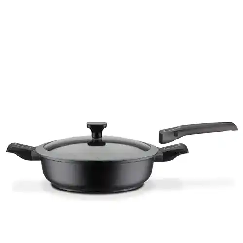 Gsw 167833 Easy Click Schmorpfanne mit Glasdeckel und abnehmbaren Griffen