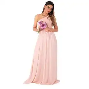 Ballkleid KRISP Schulterfreies Chiffonkleid in Rosa, Größe XXL