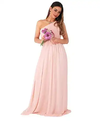 Ballkleid KRISP Schulterfreies Chiffonkleid in Rosa, Größe XXL