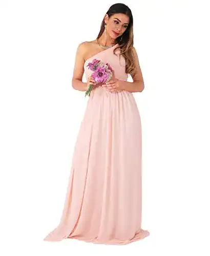 Ballkleid KRISP Schulterfreies Chiffonkleid in Rosa, Größe XXL