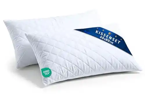KopfKissen 40 x 80 cm im 2er Set für hohen Schlafkomfort
