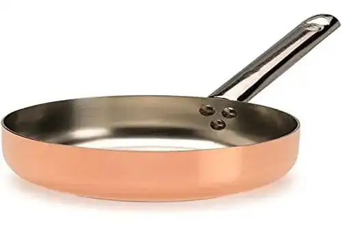Kupferpfanne Pentole Agnelli ALCU111PI28 mit Edelstahlgriff und Induktionsboden