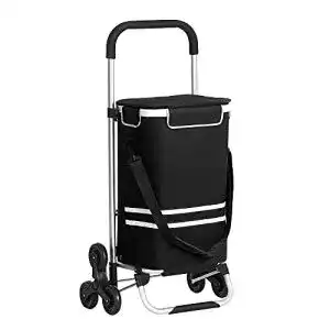 Einkaufstrolley von SONGMICS – Faltbarer Einkaufswagen mit Treppensteiger