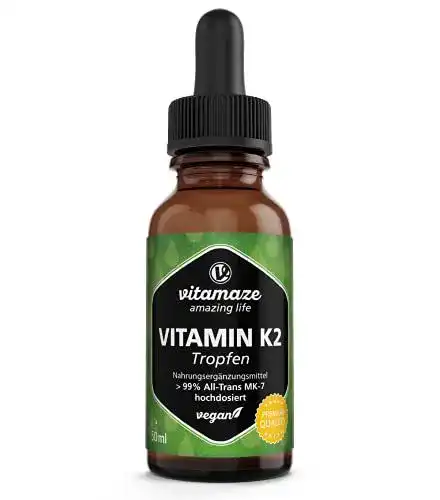 Vitamaze K2 Tropfen – Hochdosiert mit 200 mcg Vitamin K2 pro Tagesdosis