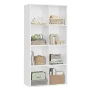 Bücherregal mit 8 Fächern von WOLTU in Weiß, freistehend und modern
