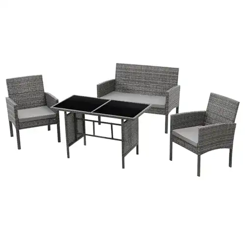 Gartenmöbel SVITA Brooklyn XL Polyrattan Essgruppe Lounge