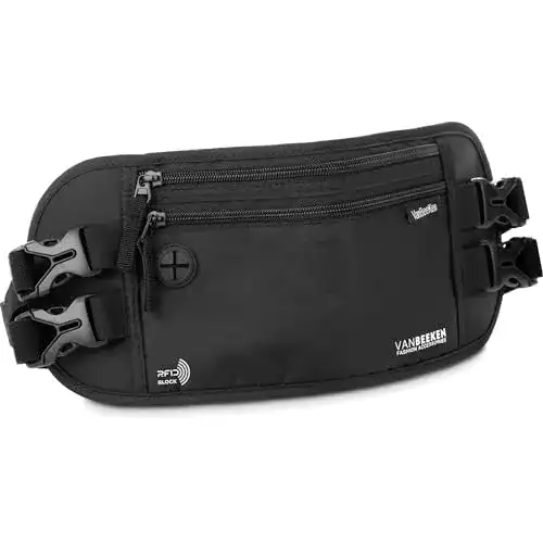 Bauchtasche VAN BEEKEN Geldgürtel für Reise, Diebstahlsicher