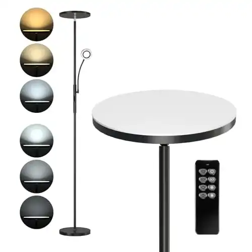 LED Stehlampe Steo Anten Dimmbar mit Leselampe 30W für Wohnzimmer und Büro