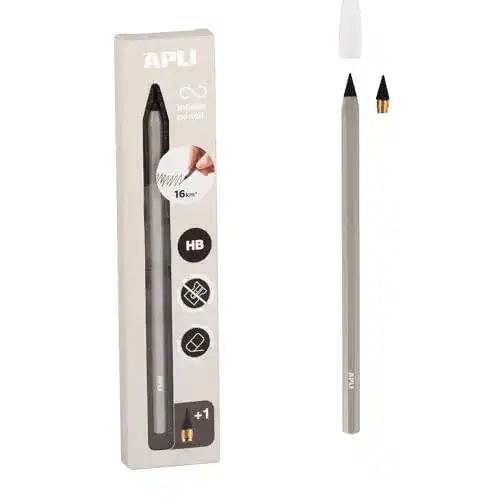 Ewiger Bleistift Apli 19802 – Unendlichkeitsstift mit grauem Schaft