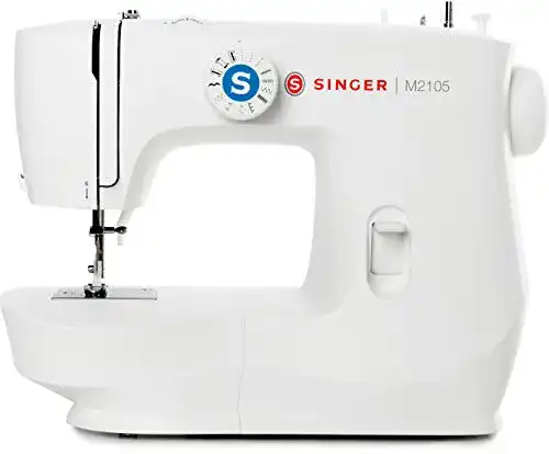 Singer Nähmaschine M2105, Metallgehäuse, Weiß, 8 Stichprogramme