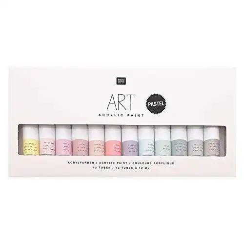 Acrylfarben Rico Design Set mit 12 Pastelltönen
