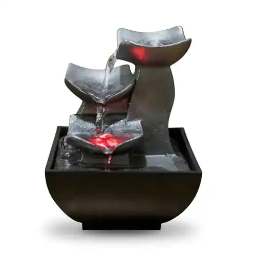 Zimmerbrunnen Zen’Light mit LED-Beleuchtung und Wasserfall für Entspannung