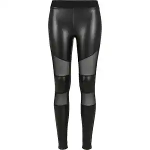 Leder-Leggings Urban Classics für Damen mit Tech Mesh
