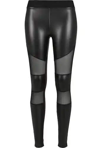 Leder-Leggings Urban Classics für Damen mit Tech Mesh