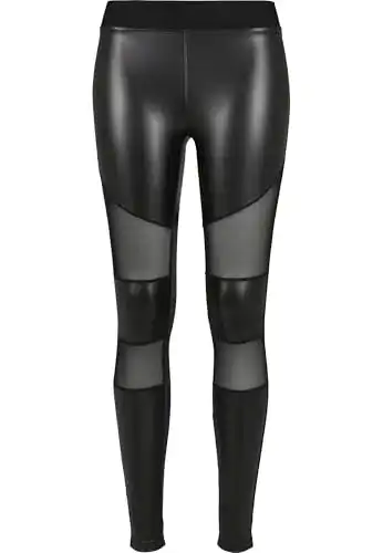 Leder-Leggings Urban Classics für Damen mit Tech Mesh