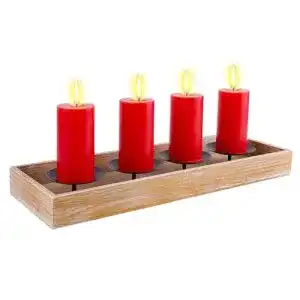 Adventskranz aus Holz mit Kerzenhalter für 4 Kerzen