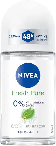 Nivea Fresh Pure Deo Roll-On ohne Aluminium und Ethylalkohol, 50 ml