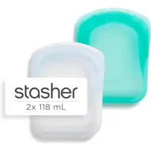 Silikonbeutel Stasher für Lebensmittel im 2er Set, transparent